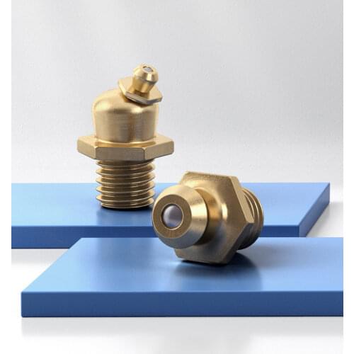 Grease nipple, copper nipple, nipple head, copper oil cup, nipple, grease gun, grease nipple, grease gun head, curved nipple, M6