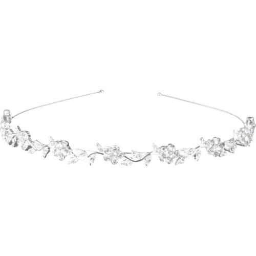 Bridal Bridesmaid Flower-Leaf Pattern Headband Wedding Tiara