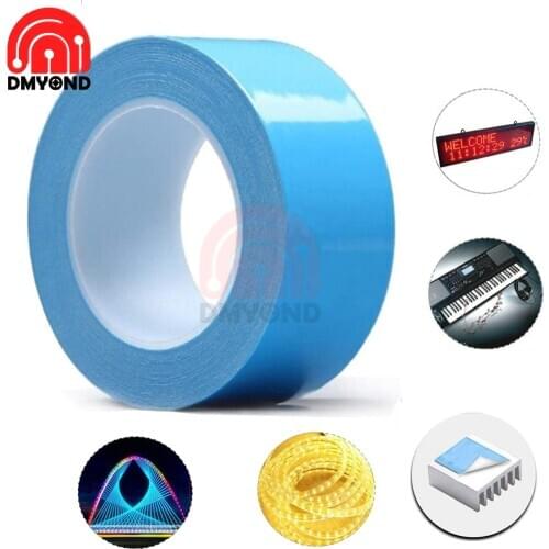 1Roll 5/8/10/12/15 Width Double Sided Tape Chip Heat Thermal Conductive Adhesive Tape for PCB CPU Heat Sink Radiating 25M/Volume