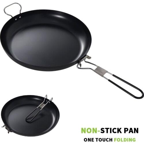 Outdoor Portable Folding Pan Small Frying Pan Camping Picnic Cookware Non-stick Pan Cooking Tableware Camping Utensils