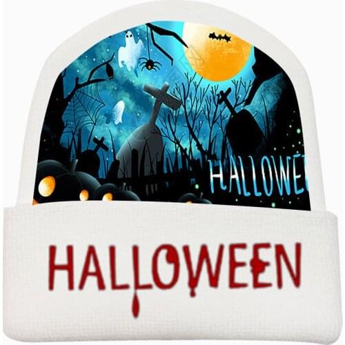 Unisex Cartoon Christmas Halloween Party Vampire Hip Hop Keep Warm Knitted Masked Hat Brimless Pullover Cap Headgear Helmet