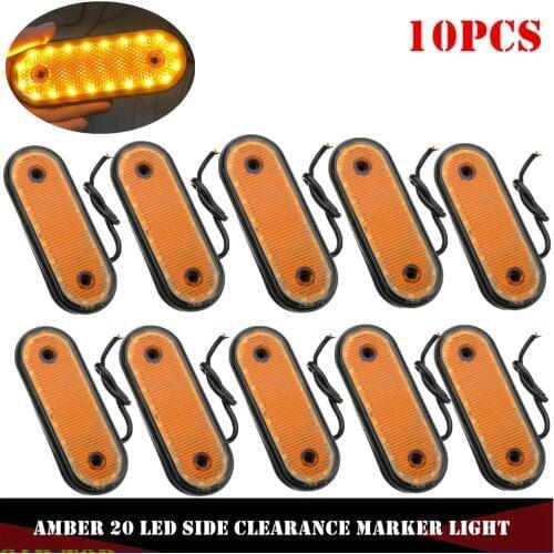 10PCS Amber Markerings Light Side Marker LED 24v Trusk Lamp Pickup Truck Side Marker Lights For Truck