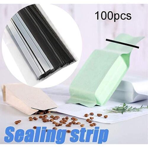 100 Peel and Stick Tin Ties, Wire Bendable, Coffee Bag Ties Sealing Bead of Baked Food Bag 5.5 inch-Black CNIM Hot