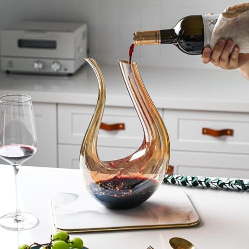 1500ml Creative Home Wine Decanter European Style Glass Hip Flask Wineware Lead Free Crystal Quick Decanter Bar Restaurant Utens