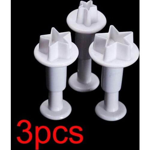 3 Pcs/Set Star Cake Cutter Plunger Cookies Sugar Paste Sugarcraft Decorating Mold Dropship Cake Tools kitchen Bakeware gadget
