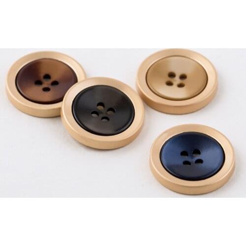 5pcs 4 holes Metal Buttons Round Decorative Buttons for Clothing Gold Garment Coat Coat clothing accessories Sewing Accessories