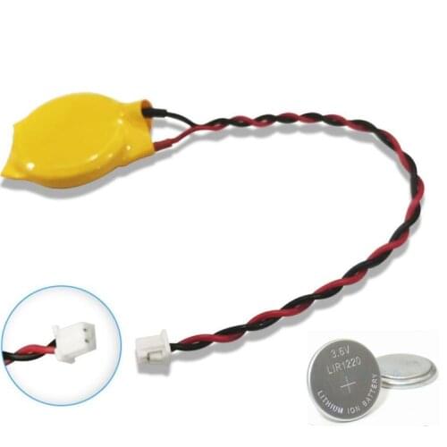 2PCS LIR1220 3.6V rechargeable battery rechargeable button lithium battery with cable 1.25mm plug