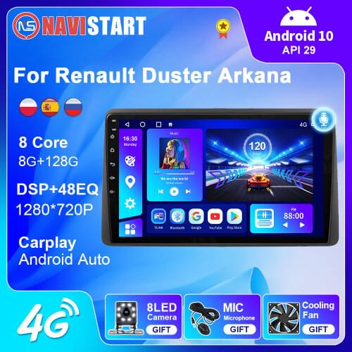 OKNAVI 10" 2 Din Car Multimedia Android 9.0 Player For Renault Dacia Duster 2018 2019 GPS Navigation Stereo 4G BT Radio No DVD