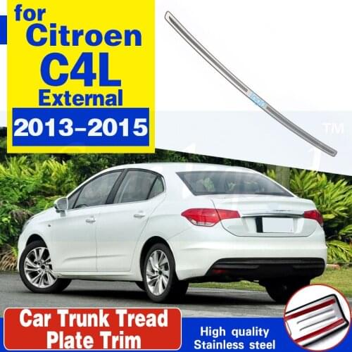 Car accessories Stainless Steel Rear Bumper Protector Sill Trunk Tread Plate Trim for Citroen C4L 2013-2015 Car styling