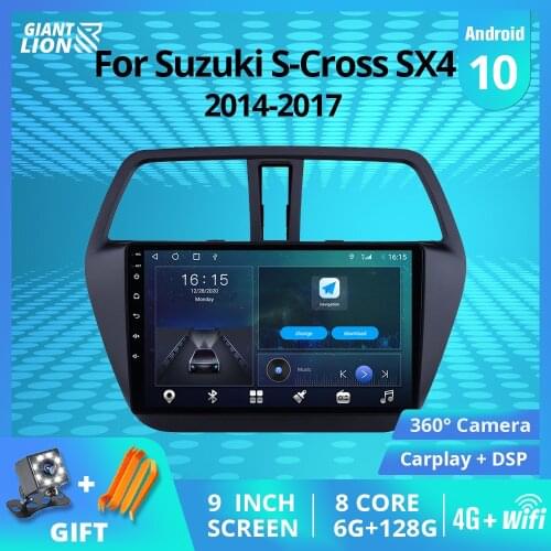 2DIN Android10.0 Car Radio For Suzuki S-Cross SX4 2014-2017 GPS Navigation Stereo Receiver Car Receiver DSP Auto Radio Car Video