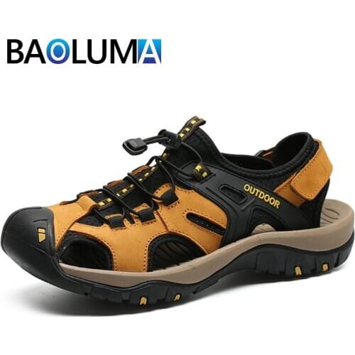 BAOLUMA Men's Leather Sneakers