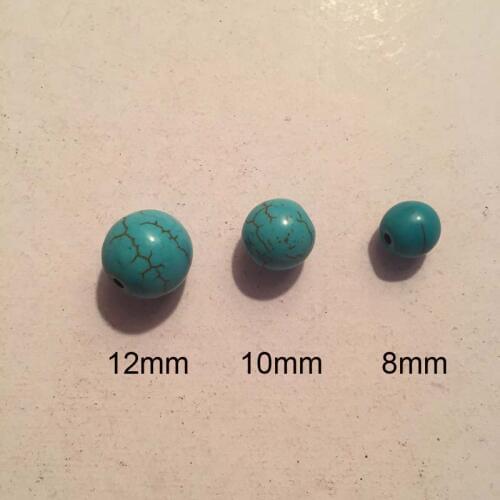 Natural Round Tiny Small Spacer Seed Blue Turquoises Beads For Jewelry Making 8mm /10mm/12mm DIY Jewelry Beads