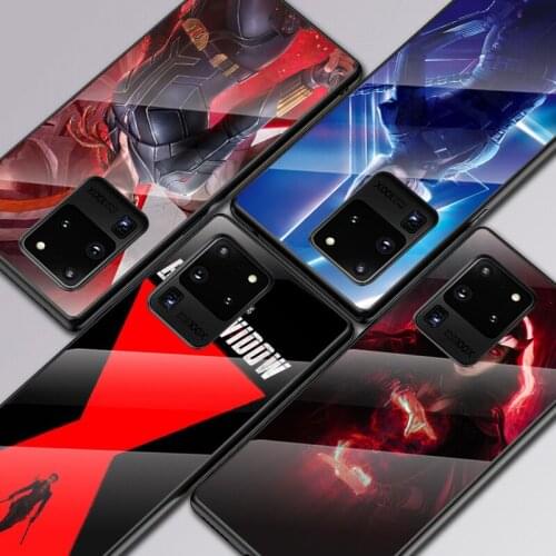 Black Widow Scarlet Witch For Samsung Galaxy S20 FE S10e S10 S9 S8 Ultra Plus Lite Plus 5G Tempered Glass Cover Phone Case
