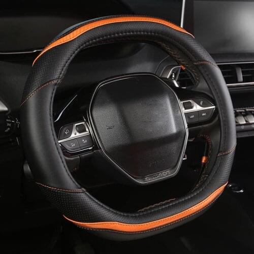 Car Interior Steering Wheel Cover Decorative Strip PU Leather for Peugeot 3008 4008 5008 508L Auto Styling Accessories