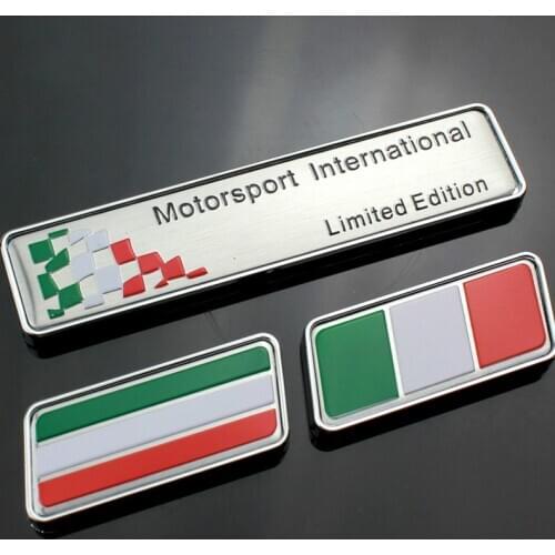 Italy Motorsport International Limited Edition car emblem Italian flag fender tank stick car stickers decoration Car Styling
