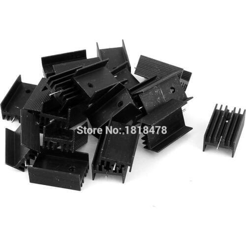 FXL-25 20 Pcs Black Aluminum Cooler Heat Sink Heatsink 25x15x10mm for TO-220 IC