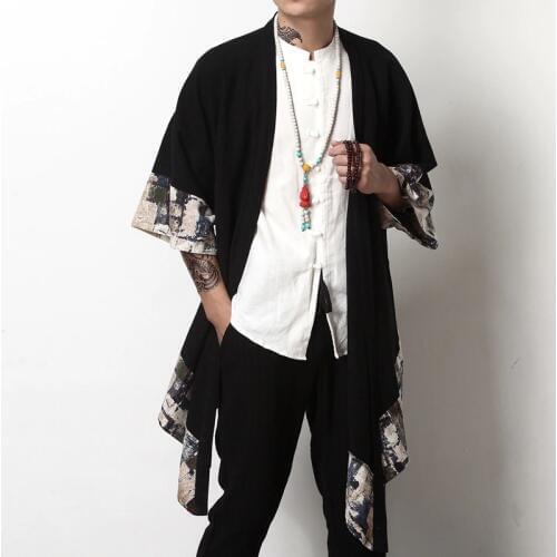Japanese streetwear clothing Japanese kimono men jacket harajuku yukata men bomber jacket traditonal Chinese jackets for men