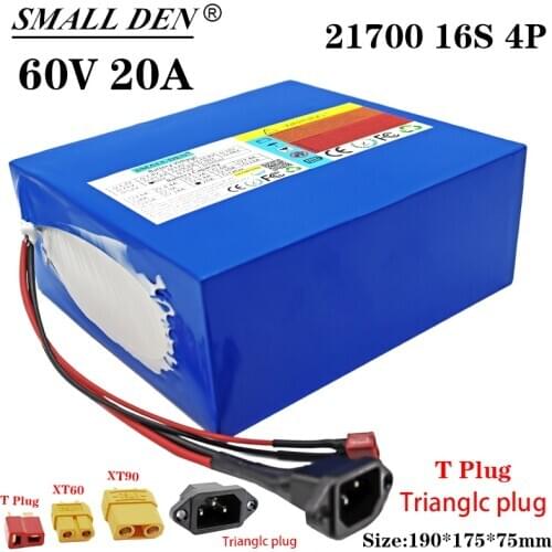 60V 20Ah 21700 lithium battery pack16S4P with built-in 45A BMS 3000W high-power electric bicycle motorcycle scooter battery