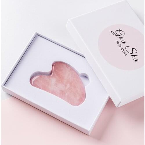 Natural Jade Guasha Scraping Massage Scraper Face Massage Roller Board Quartz Facial Eye Care Gua Sha Tool Face Massager