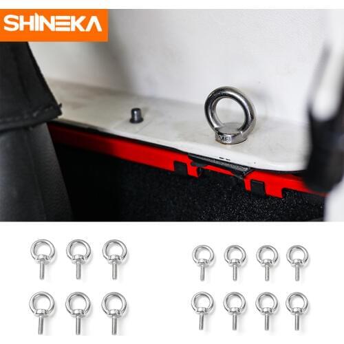 SHINEKA Metal Car Interior Decoration Protect Round Hole Head Car Roof Screws Nut For Jeep Wrangler TJ JK Car Styling