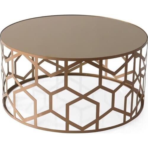 METAL COFFEE TABLE WITH GOLD MIRROR, GOLD METAL COFFEE TABLE, LIVING ROOM, REST ROOM, ONE PIECE METAL, MODERN EUROPEAN STYLE