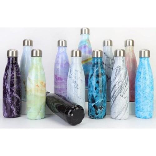 Marble Series LOGO Custom Thermos Bottle Vacuum Flasks Stainless Steel Water Bottle for drinkingPortable Sports Gift Cups 500ml