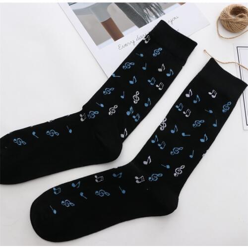 10pair/lot Autumn new socks mens casual music note Skull star geometric pattern socks breathable cotton socks adult socks
