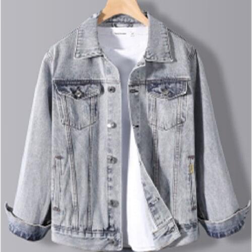 2021 Spring and Autumn New Casual Denim Jacket Youth Fashion Trend Slim Mens Jacket