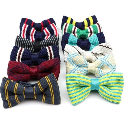 New Style Striped Fashion Mens Knit Bowtie Adjustable Butterfly Single Deck Neckwear Bow Ties Party Dress Accessories Gift Worth