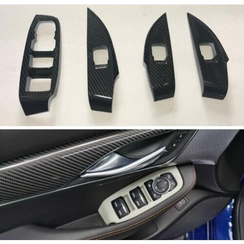 Fit for Cadillac CT5 2020 Car inner door window lift panel hand rest Cover Carbon fiber Styling sticker
