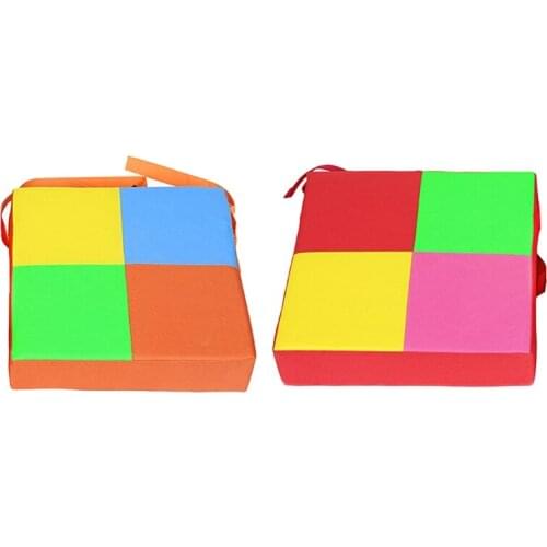 Toddler Baby Kids Dining Chair Booster Cushion Contrast Color Washable Safety Buckle Adjustable Increasing Seat Pad Mat