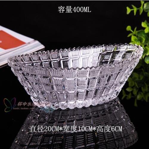 Transparent glass fruit salad dessert fruit plate ship ship plate glass fruit plate melon fruit crystal glass bucket