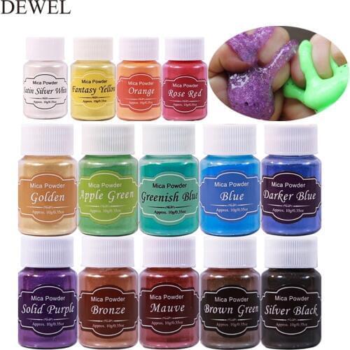 Mica Powder Epoxy Resin Dye 14 Colors Powder Pigments for DIY Arts, Crafts , Paint, Nail Polish, Soap Making, Coloring Mix