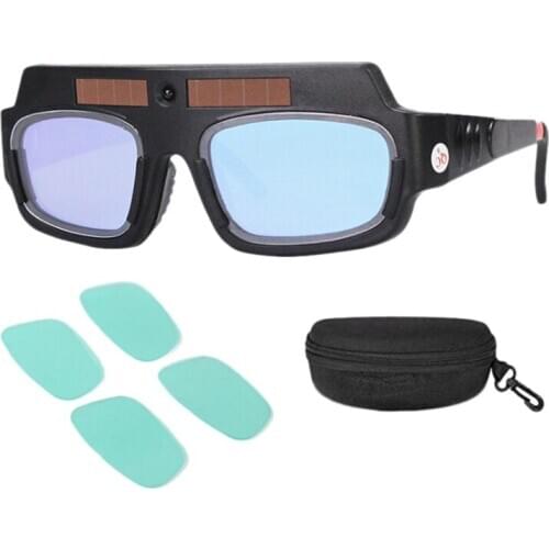 ABSF Solar Powered Auto Darkening Welding Mask Helmet Goggles Welder Gles Arc Anti-Shock Lens with Storage Case