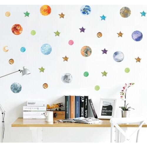 Solar system nine planets star luminous wall stickers waterproof planetary fluorescent stickers Childrens bedroom decoration