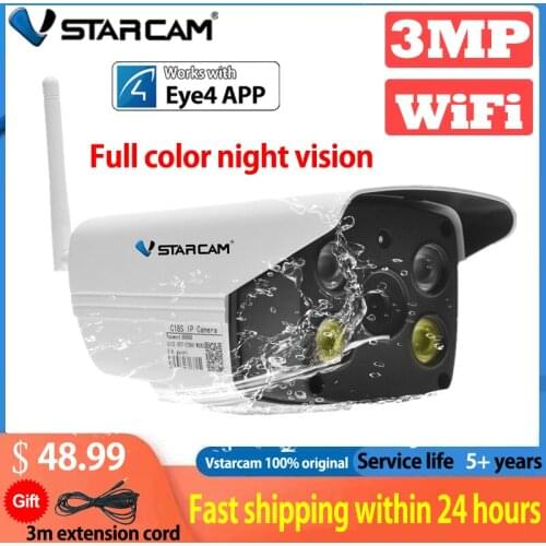 Vstarcam C18S 1296P 3MP Wifi IP Camera Onvif 2MP 1080P Outdoor Weatherproof IR Full Color Night Vision Video Surveillance Camera
