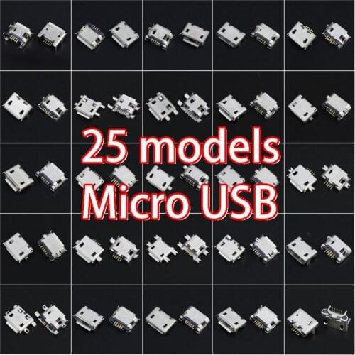 YuXi 25Models Micro USB For Lenovo/LG/Samsung/Gionee/netbook/Sony/Moto ect Charger USB Charging Port Dock Connector Socket