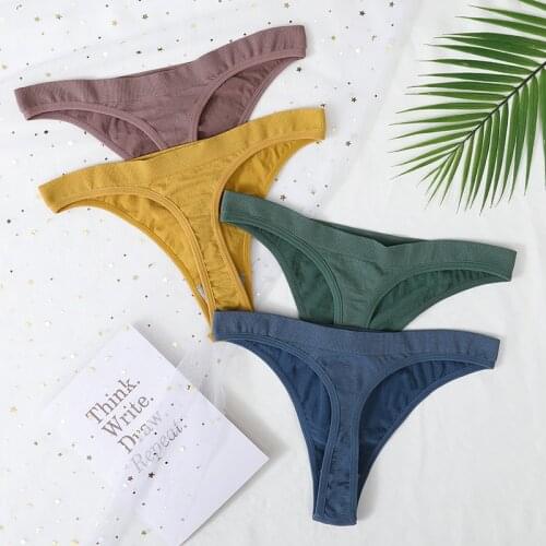 Womens Thongs Sexy G-String Panties T-Back Thong Female Fashion Bottom Bikini Underwear Seamless Soft Lingerie Low Rise Panty