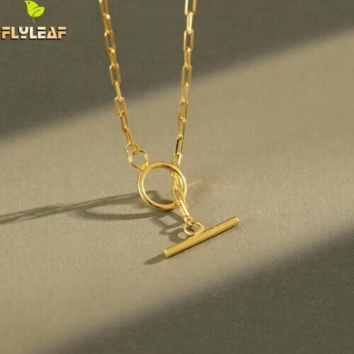 925 Sterling Silver Ot Button Gold Choker Necklace For Women 2020 INS Popular Personality Design Lady Handmade Jewelry Flyleaf