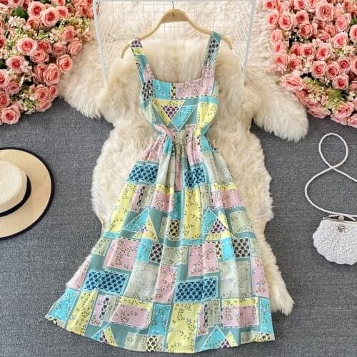 Women Party Dress Women Summer Print Elegant Dress Retro Design Banquet Dress Vacation Vestidos robe платье летнее женское 2021