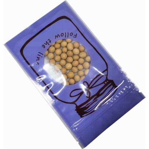 100pcs/Lot Small Plastic Ziplock Bag with Window Food Packing Pouches Tea Candy Gift Bag Heat Sealed