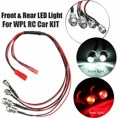 2 Front And 2 Rear White Red LED Light Headlight Spare PartsKit For WPL KIT RC Car Military Truck