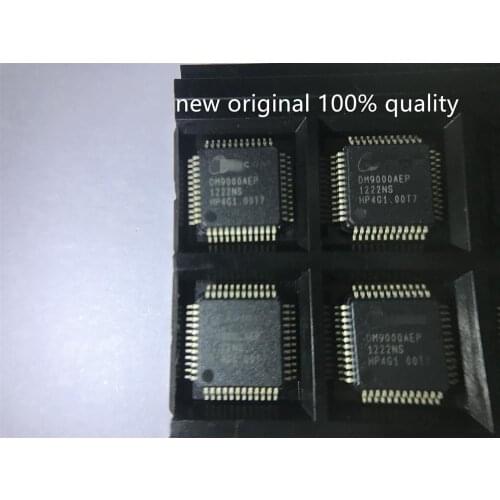 2PCS DM9000AEP QFP48 integrated and cost ffective single chip fast Ethernet MAC controller and general processing interface