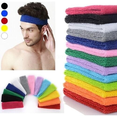 200Pcs/Lot Women Men Headband Yoga Sport Sweatband Hair Band Bandage 17*5.5cm