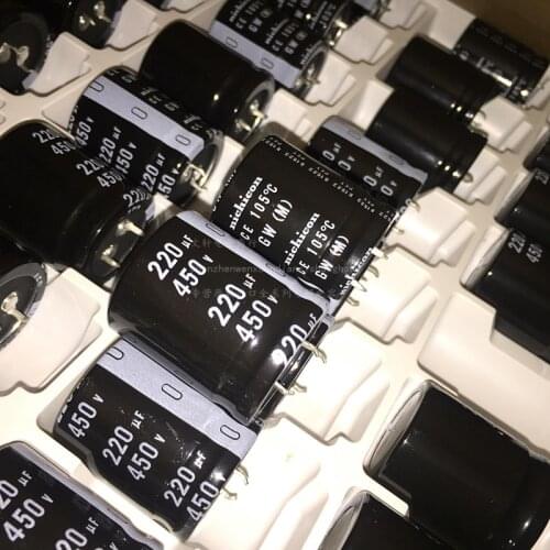 220uF 450V NICHICON GW Series 30x35mm High Quality 450V220uF Snap-in PSU Aluminum Electrolytic Capacitor