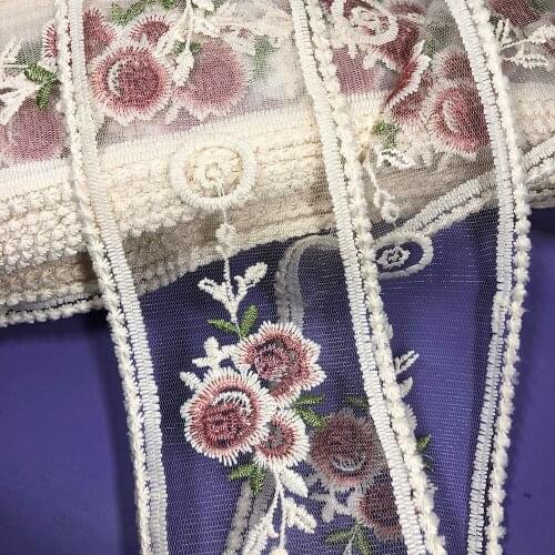 30yard High Quality Country Wedding Decorations Chair Webbing Cotton Color Embroidery Lace Fabric Thread Water Soluble Mesh Trim