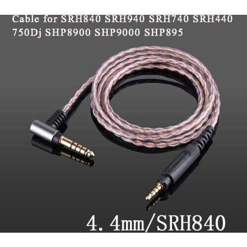 4.4mm 2.5mm balance cable For Shure SRH840 SRH940 SRH740 SRH440 750 SHP8900 SHP9000 SHP895 Single crystal copper headphone cable