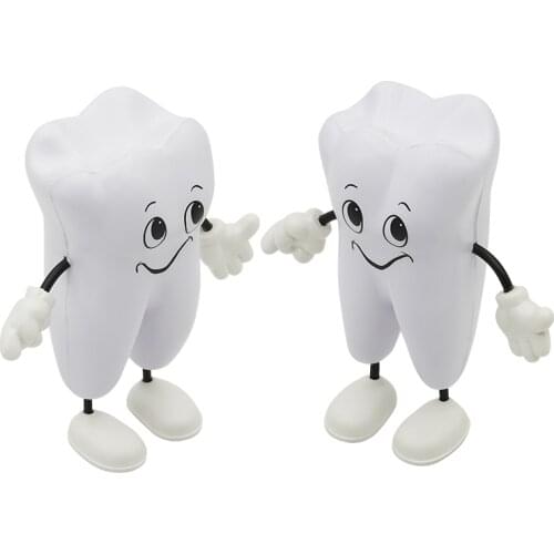 5pcs Tooth-figure Squeeze Toy Soft PU Foam Tooth Shape Doll for Dental Clinic Dentistry Promotional Item as Dentist Gift