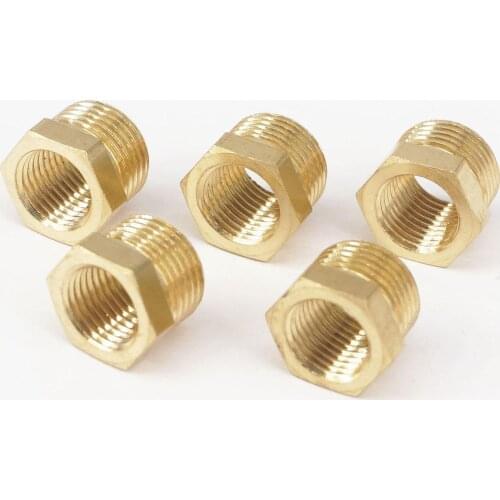 5PCS Brass Reducer 3/8" BSP Male Thread to 1/4" BSP Female Thread Reducing Bush adapter Fitting Gas Air Water Fuel