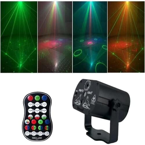 60 Patronen Rgb Podium Verlichting Spraakbesturing Muziek Led Disco Light Party Show Laser Projector Lichten Effect Lamp Met Con